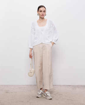 Peserico White cardigan with sequin pattern S99154F0309110
