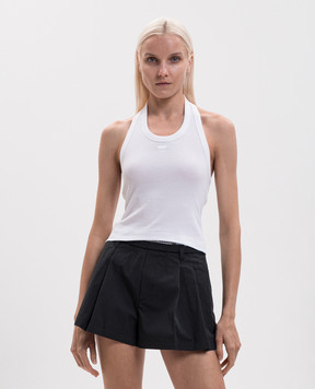 Vetements White ribbed top WH27TT164W