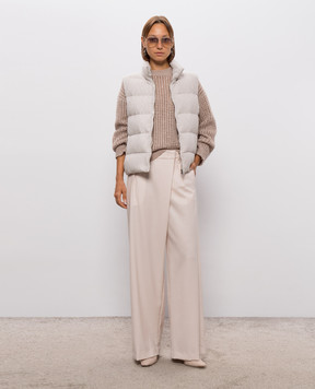 Peserico Beige openwork sweater with wool A99247F05G9100