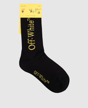 Off-White Children's black socks with logo OBRA003F25KNI002