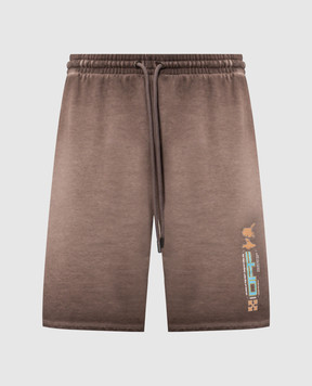 Off-White Archi Geography brown shorts 44MCI013F26F003