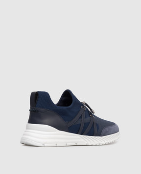Stefano Ricci Blue combination sneakers with monogram logo UV689G6536TWYSDP