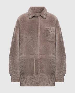 Simonetta Ravizza Beige reversible sheepskin coat Gaby F06JA437H18