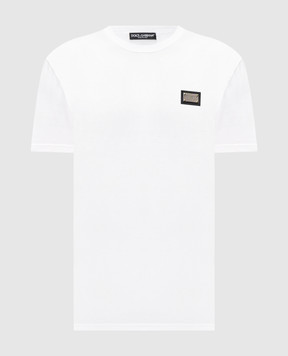 Dolce&Gabbana White T-shirt with logo patch G8PT1TG7P1B