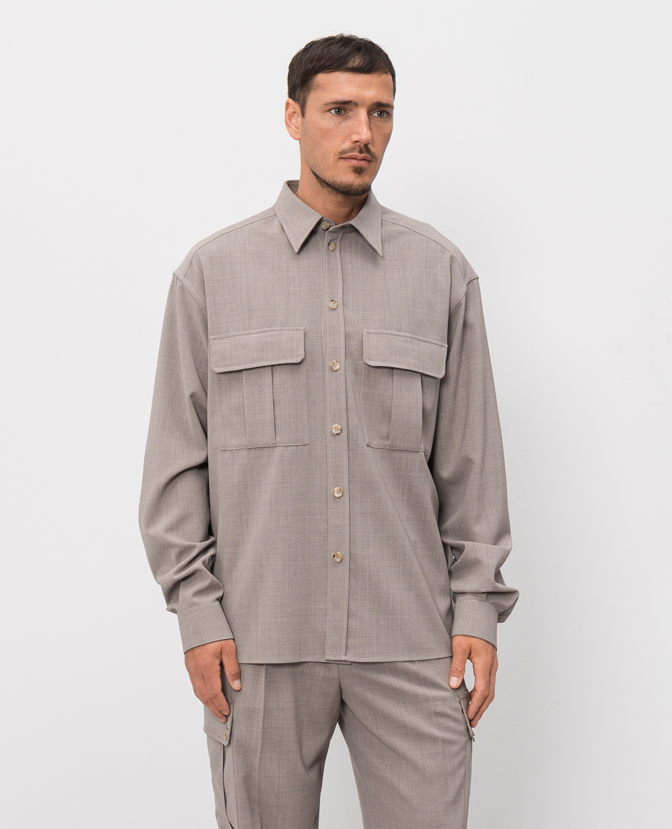 Beige wool shirt Dolce&Gabbana 3