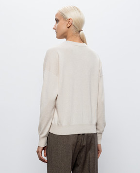 Peserico Ivory wool, silk and cashmere pullover A99204F12A9283