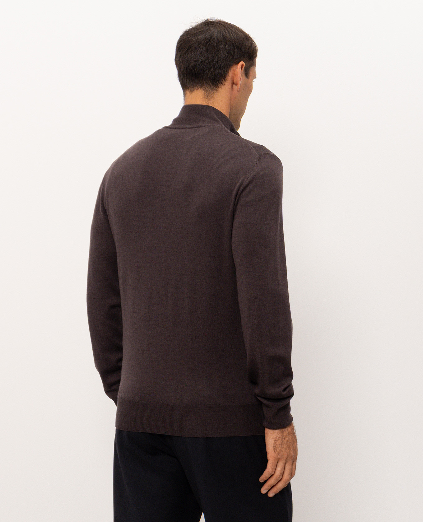 Brown wool cardigan Canali 4
