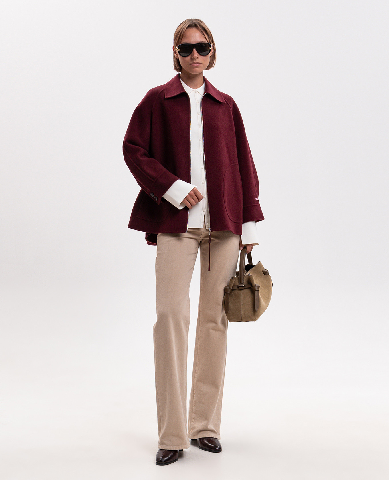 SAGGINA burgundy wool jacket Max & Co 2