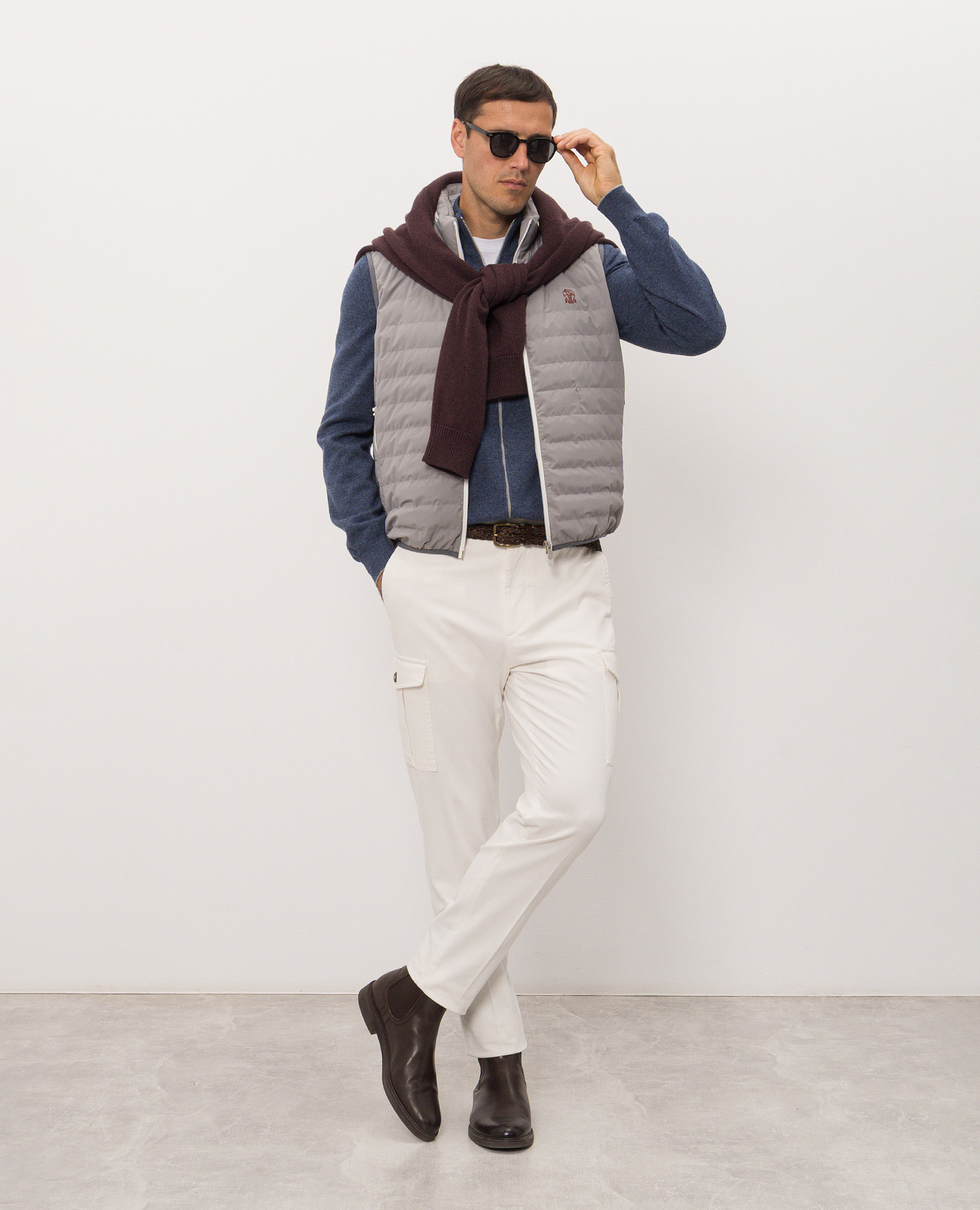 Blue cashmere cardigan Brunello Cucinelli 2