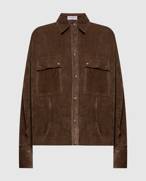 Brunello Cucinelli Brown corduroy shirt MP547M1V06
