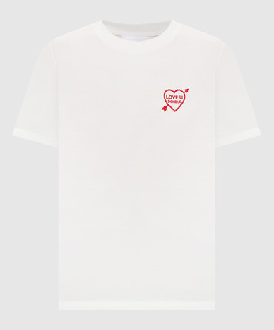 Ivory T-shirt with embroidered logo