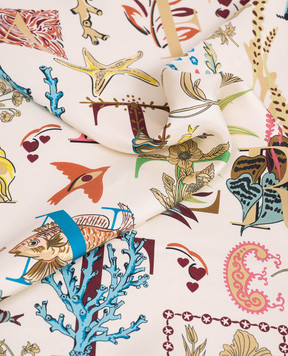 MANTERO 1902 Florida Keys Ivory Silk Scarf 0909F0014G57293