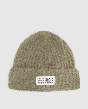Maison Margiela MM6 Green hat with a patch S62TB0009M13342
