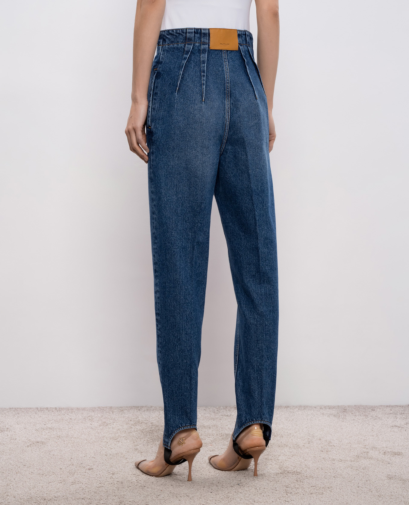 

Blue jeans with straps Thierry Mugler