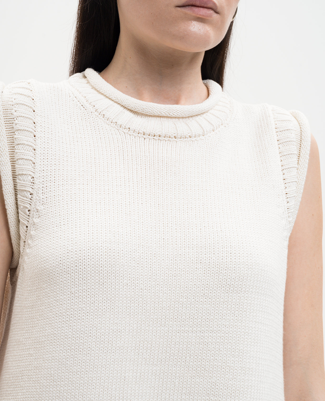 

Effy ivory linen and silk vest Loulou de Saison, Beige