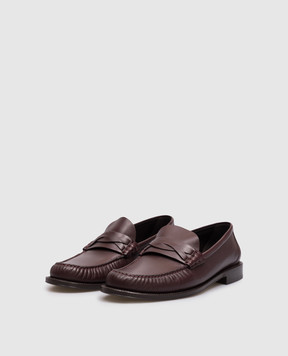 Brunello Cucinelli Burgundy leather loafers MZUBALF747
