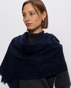 Peserico Blue scarf with sequins A31549C0CC889