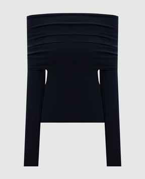 Max Mara MXMFARETRA blue cashmere sweater with open shoulders MXMFARETRA