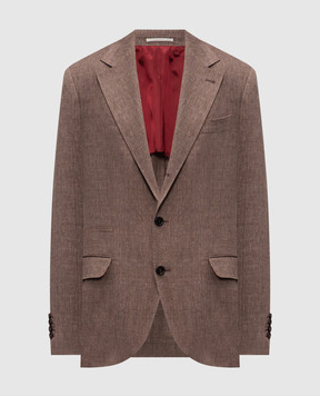 Brunello Cucinelli Brown linen and wool blazer MZ4087BTD