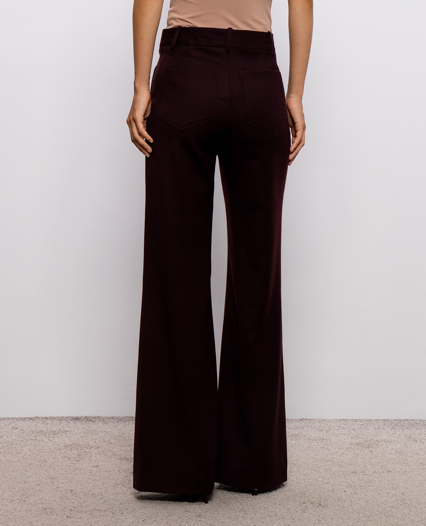 

Alina burgundy wool flared pants Victoria Beckham