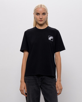 Maison Margiela MM6 Black T-shirt with textured print S62GD0223M20048