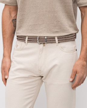 Agnona Brown combination braided belt L611U2NT1135