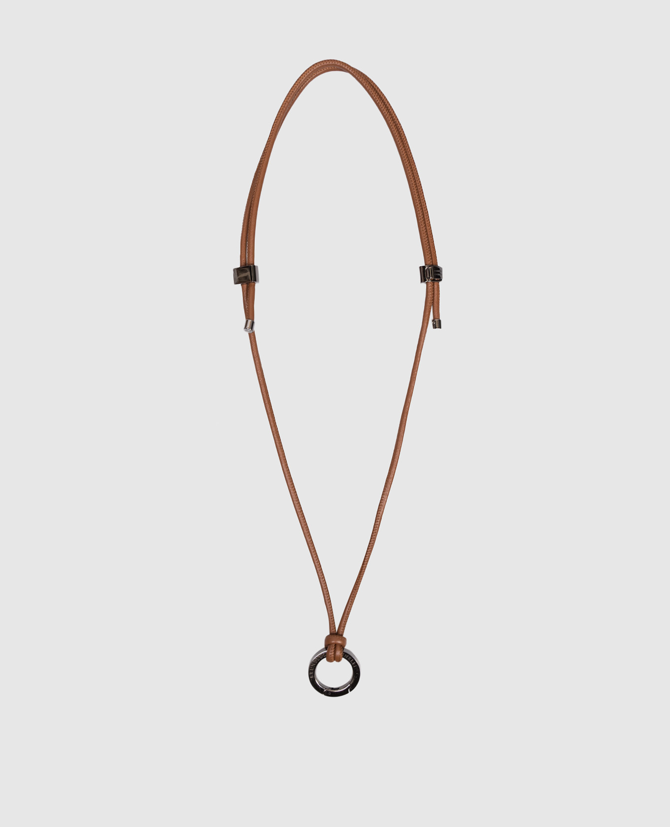 

Brown leather eyeglass strap with logo Brunello Cucinelli