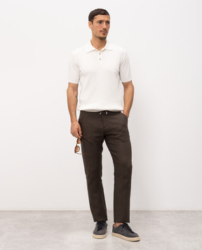 Bilancioni Ivory ribbed polo shirt BE2661054772