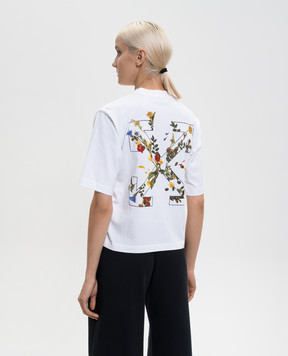 Off-White White T-shirt with Flowers Arrow print OWAA124F25JER001