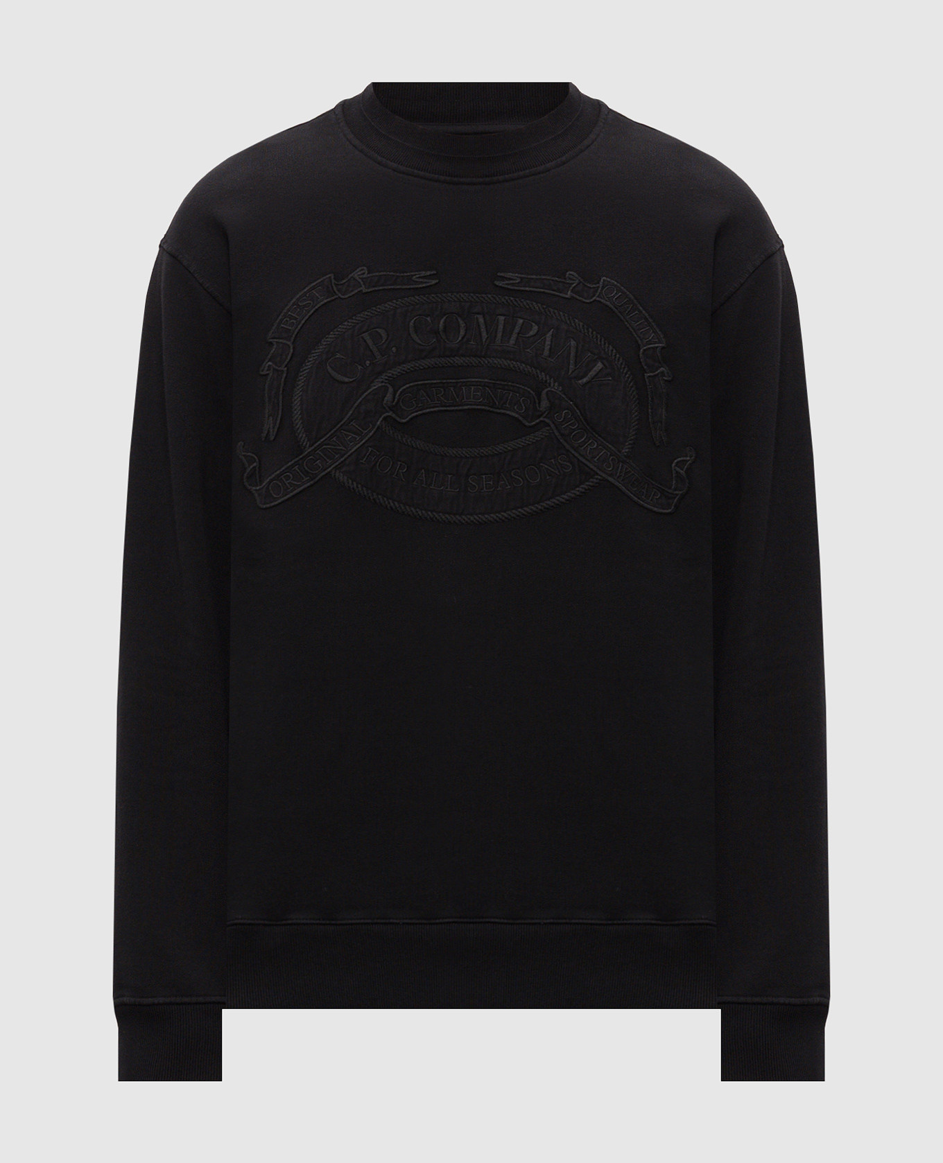 Black sweatshirt with logo embroidery