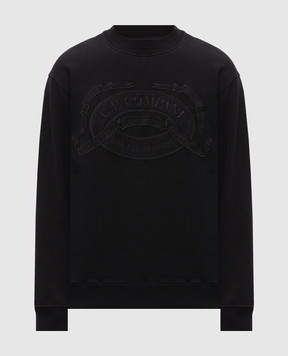 C.P. Company Black sweatshirt with logo embroidery MSS174A006453O