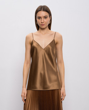 JOSEPH Clea brown silk top JF009634
