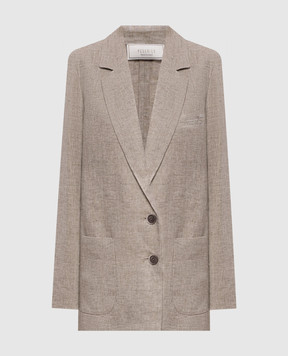 Peserico Brown linen jacket S0122802598
