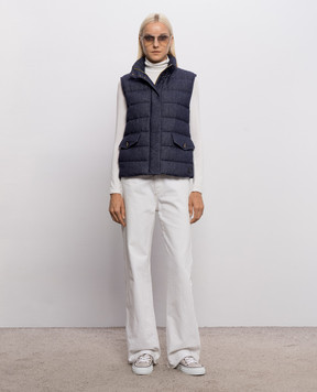 Moncler Blue down vest L20931A00080599N5