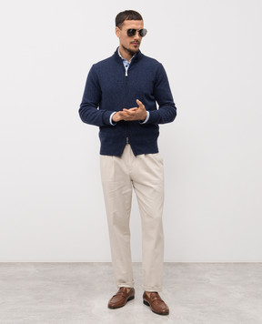Cashmere&Whiskey Blue merino wool cardigan 50706