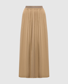 Peserico Brown skirt with logo A0504106638