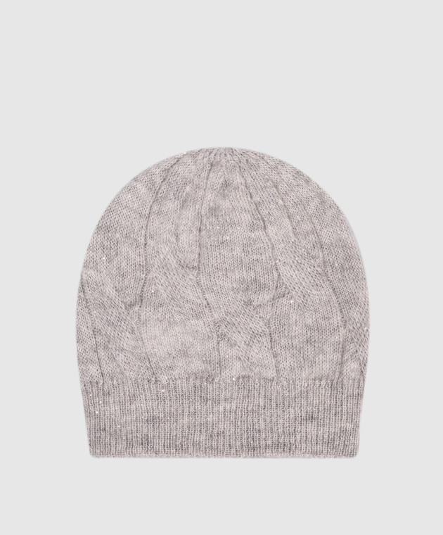 Peserico - Gray alpaca wool hat with sequins S36211F079217A  display picture 3