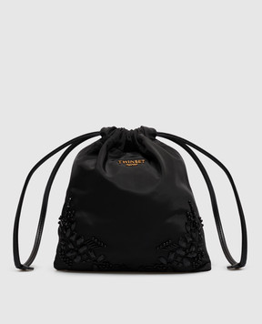Twinset Black beaded pouch bag 262TL8052