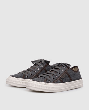 Brunello Cucinelli Gray wool sneakers MZ38G3328P