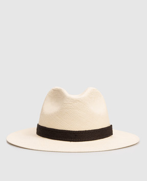 Stefano Ricci Beige straw hat with emblem MCV6100020GROAS