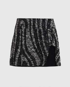 PUCCI Black mini skirt with a flare in a branded pattern 5URV085U701