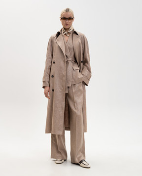 Brunello Cucinelli Beige linen vest with lurex MH5267774