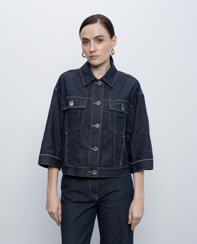 Peserico Blue denim jacket with linen S21559L1207934