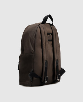 Dolce&Gabbana Children's brown backpack with textured monogram EM0074A0567