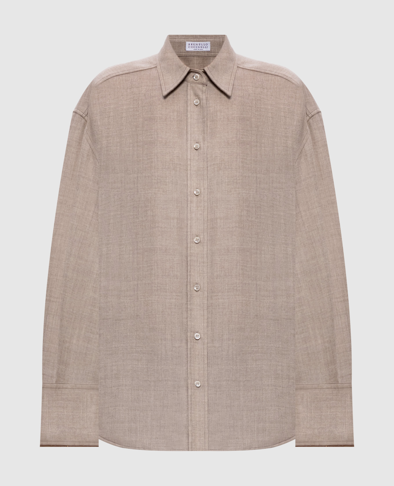 Beige wool shirt