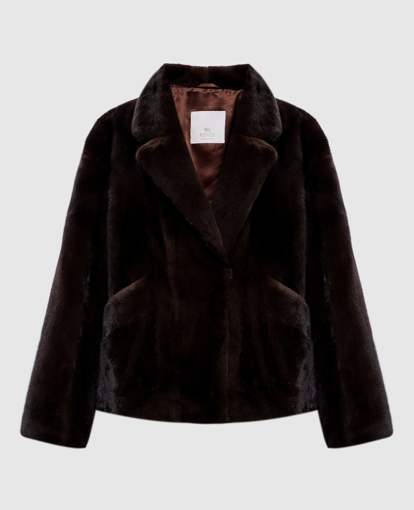 Dark brown mink fur coat