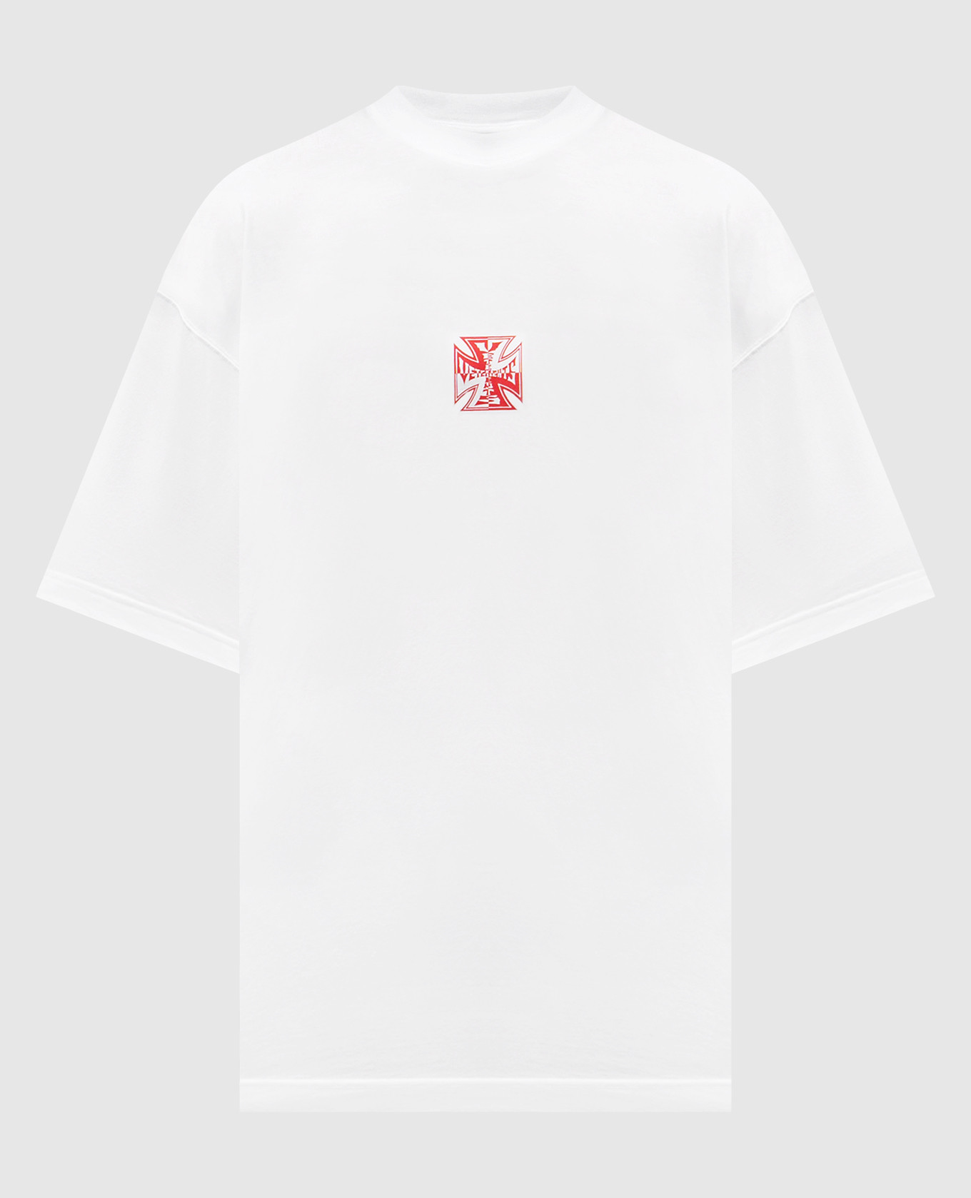 

White BIKER CROSS T-shirt with logo print Vetements