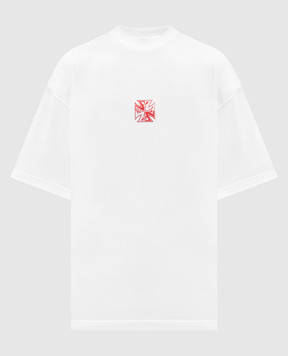 Vetements White BIKER CROSS T-shirt with logo print ME76TR178W