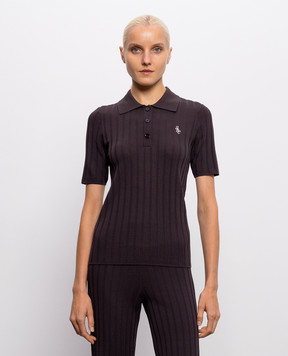 Sporty & Rich Brown ribbed polo shirt WS069711302BR29