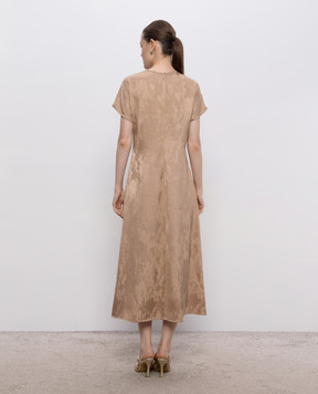 Peserico Beige dress with woven pattern A0221006385